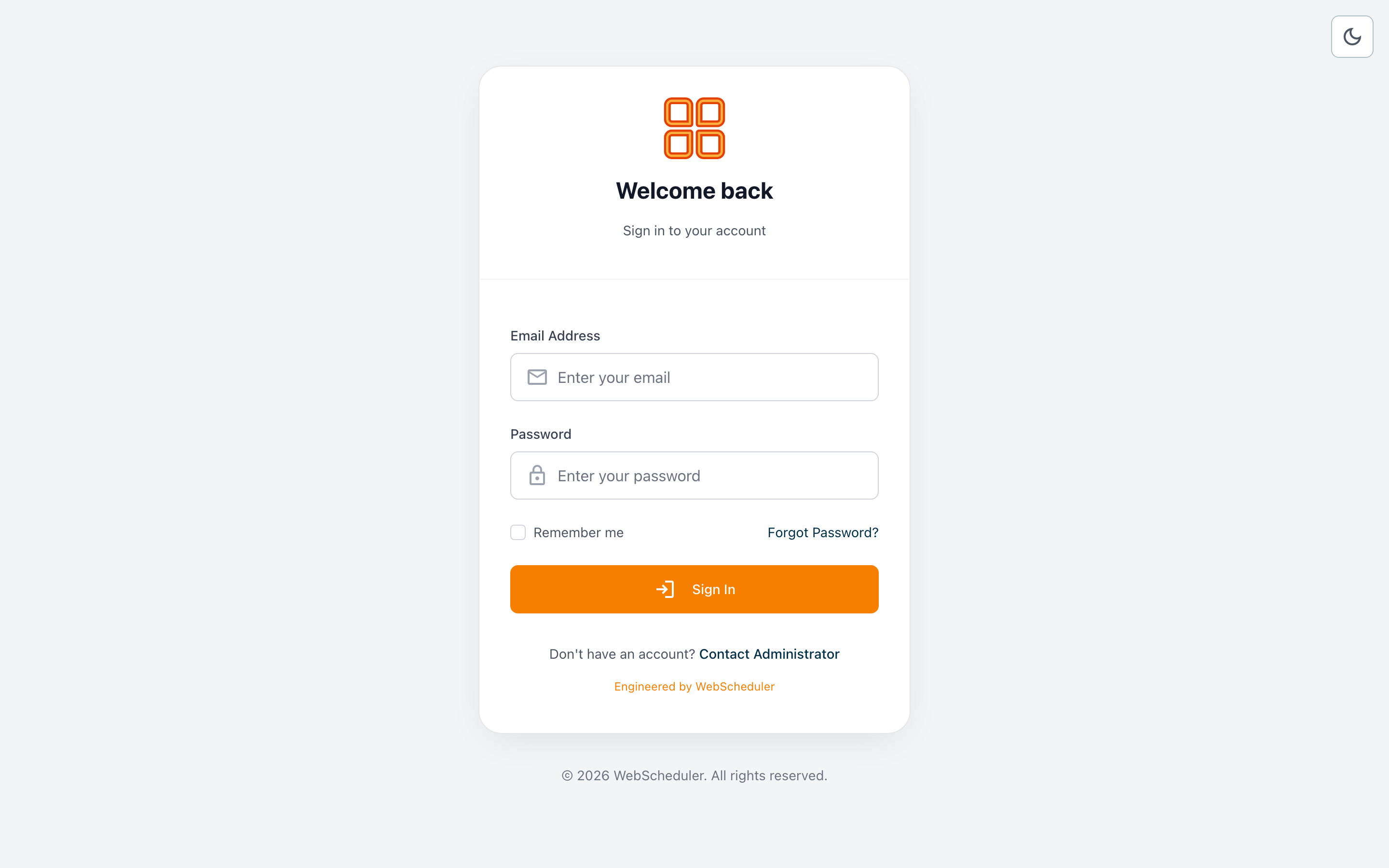 Branded login screen
